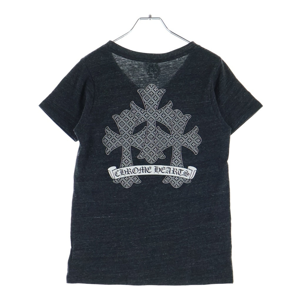 CHROME HEARTS(クロムハーツ) OLD Back Cemetery Cross Tee オールド バック セメタリークロス Vネック 半袖Tシャツ カットソー ブラック