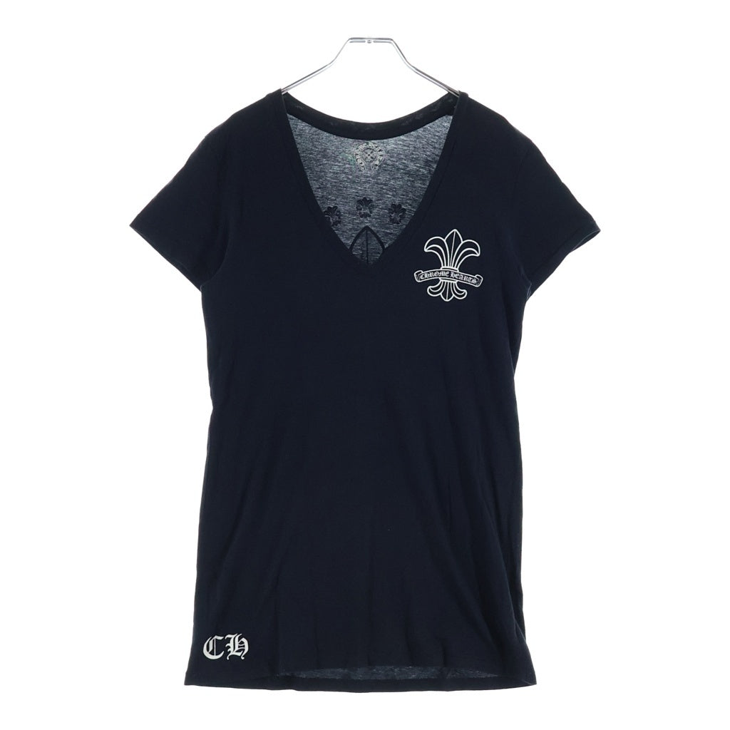 CHROME HEARTS(クロムハーツ) OLD Back Fluer Tee オールド バック BS フレア Vネック 半袖Tシャツ カットソー ブラック