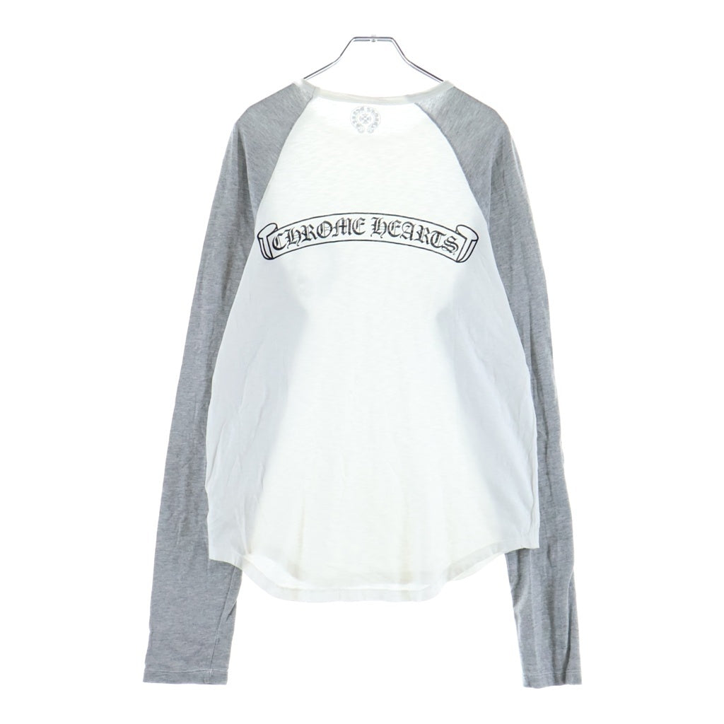 CHROME HEARTS(クロムハーツ) OLD Back Scroll Label L/S Tee オールド バック スクロールラベル ロングスリーブ 長袖Tシャツ カットソー ホワイト/グレー