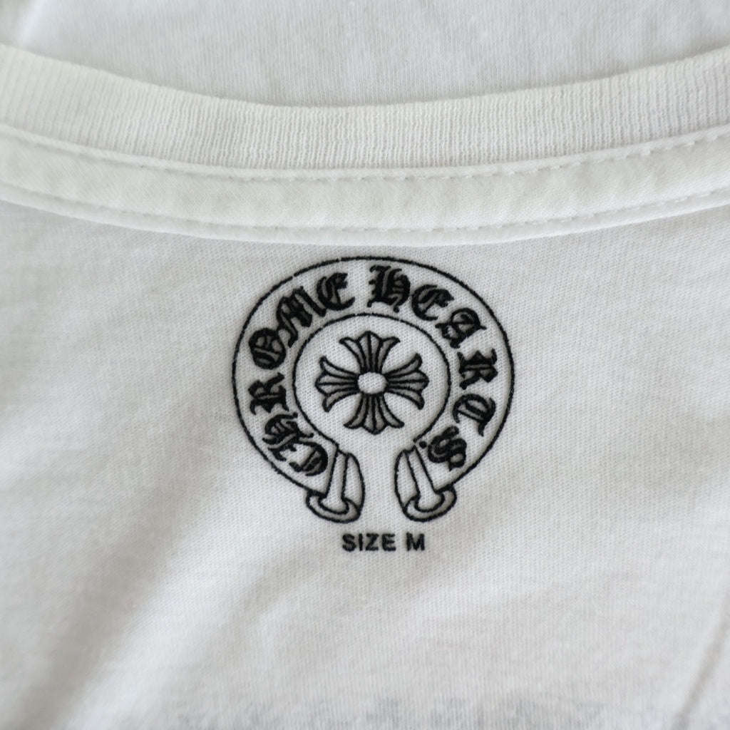 CHROME HEARTS(クロムハーツ) OLD Back American Flag Tee オールド バック アメリカン フラッグ Vネック 半袖Tシャツ カットソー ホワイト
