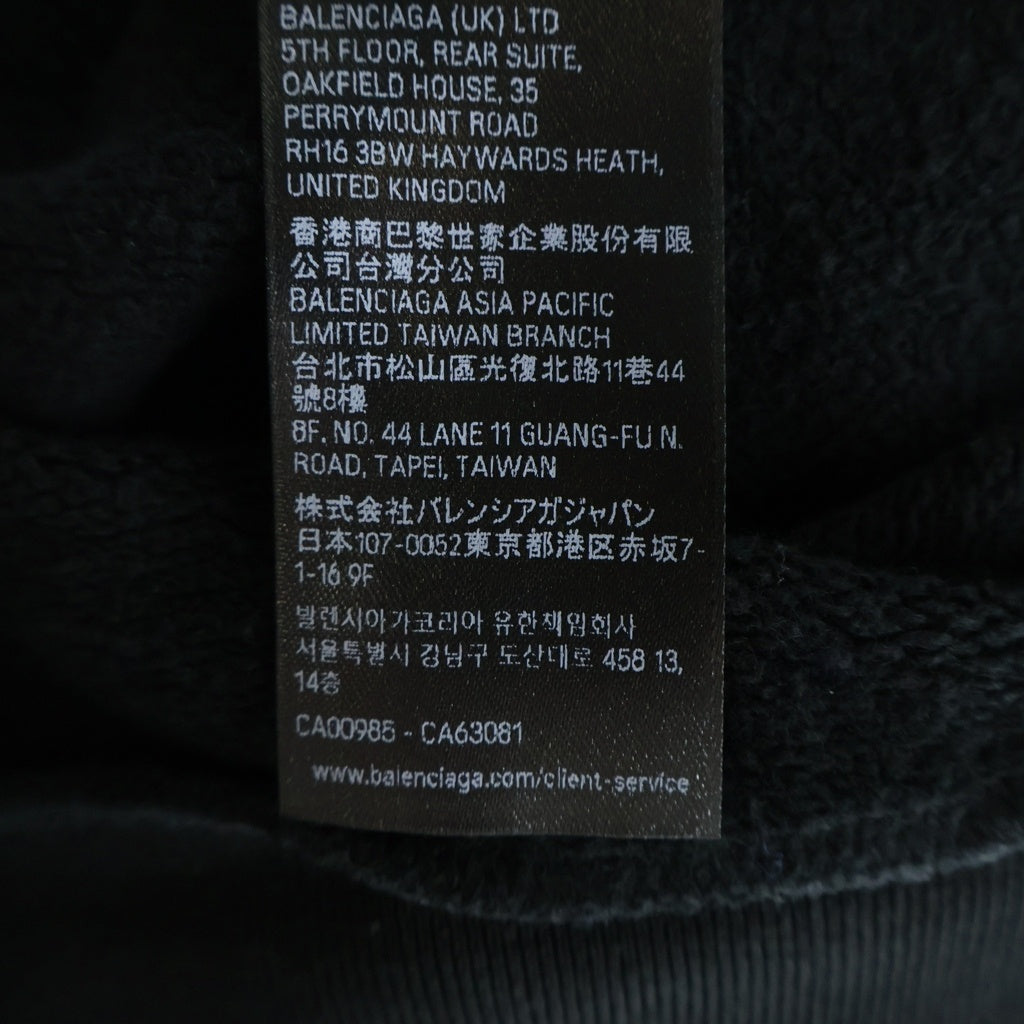 BALENCIAGA(バレンシアガ) 26SS Medium Fit Hoodie グラフィック プリント プルオーバーパーカー フーディ ブラック 851238 TUV09