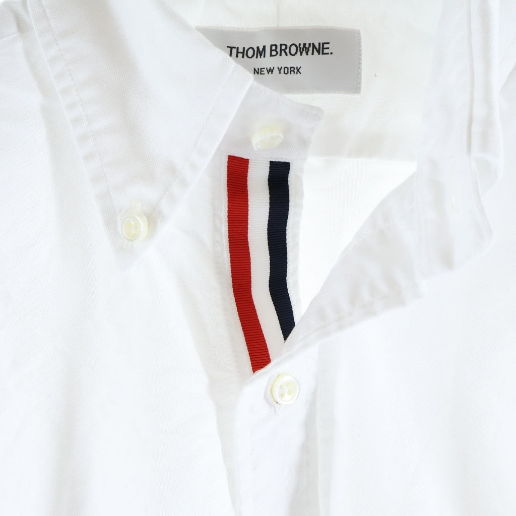THOM BROWNE(トムブラウン) L/S Shirt トリコロール オックスフォードボタンダウンシャツ ホワイト MWL010E-00139-100