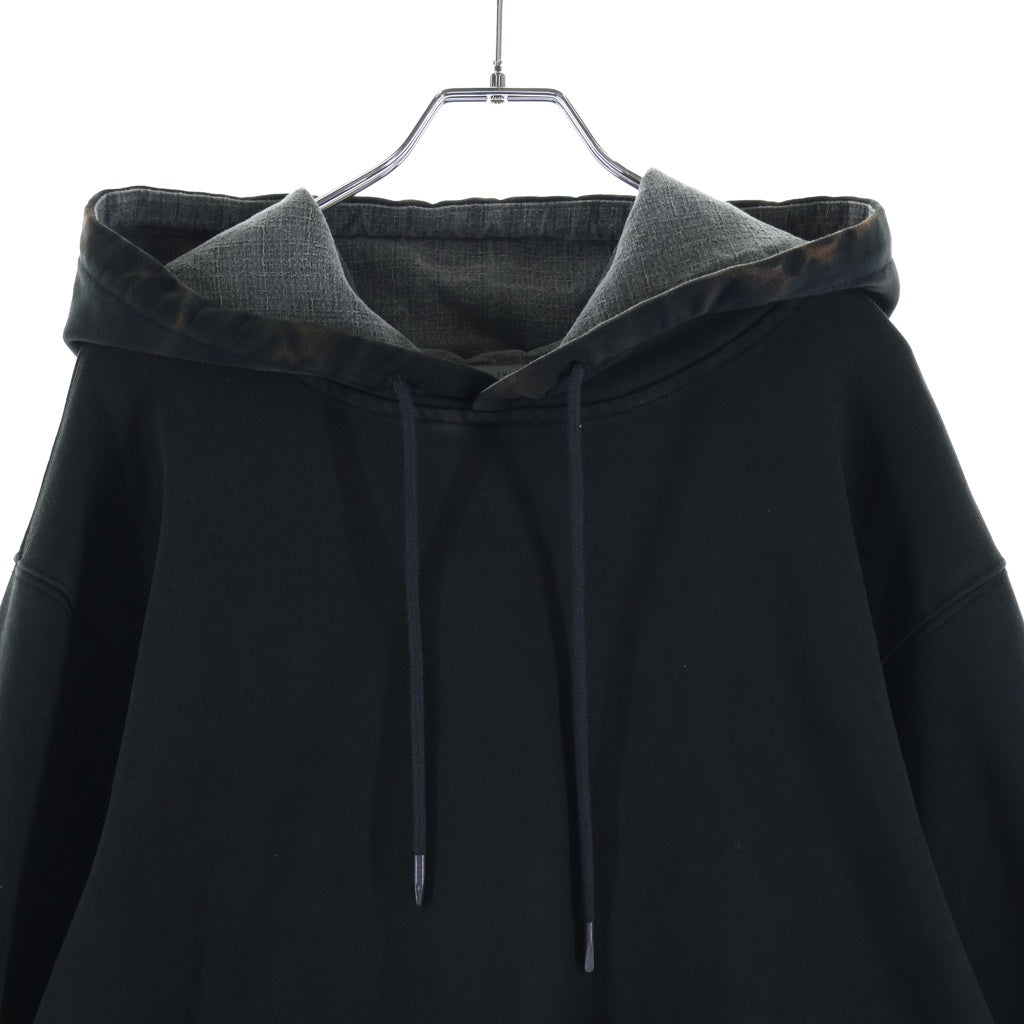 XLIM(エクスリム) Docking Hoodie ダスト加工 切り替え プルオーバーパーカー フーディ ブラック EP4SNHD01-CH