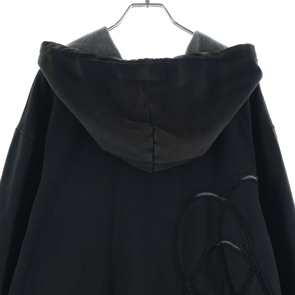 XLIM(エクスリム) Docking Hoodie ダスト加工 切り替え プルオーバーパーカー フーディ ブラック EP4SNHD01-CH
