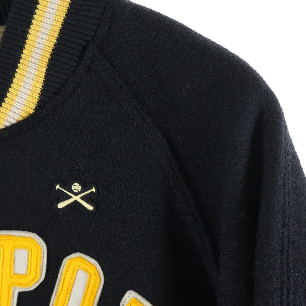 WAREHOUSE(ウェアハウス) WEST POINT Logo Stadium Jacket ロゴ スタジアムジャケット ウール ブラック