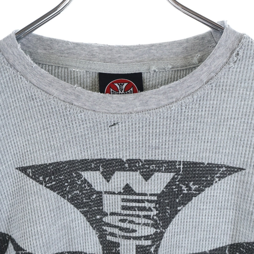 VINTAGE(ヴィンテージ) 00s West Coast Choppers Thermal L/S Tee ウエストコーストチョッパーズ アイアンクロス サーマル 長袖Tシャツ カットソー グレー