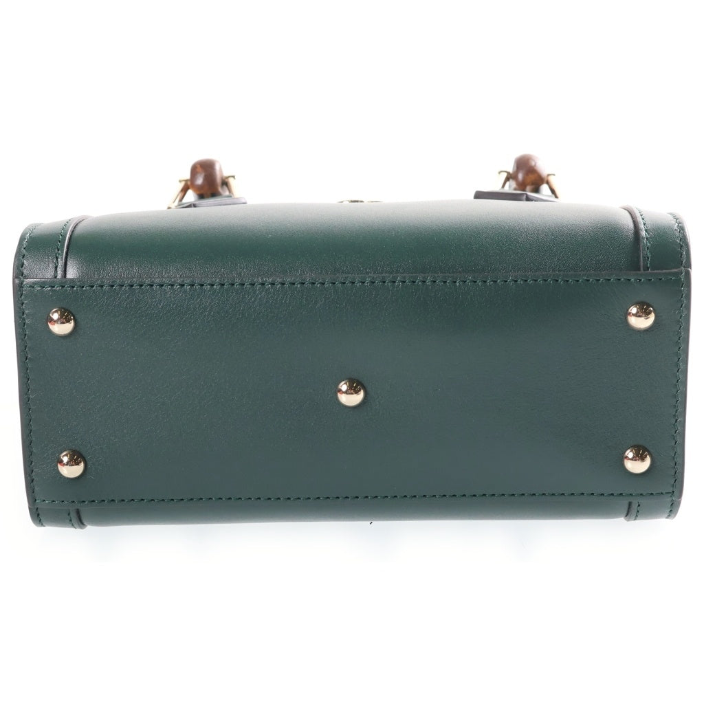 GUCCI(グッチ) Diana Small Shoulder Bag ダイアナ スモール レザーハンドバッグ ショルダーバッグ グリーン 832936 レディース