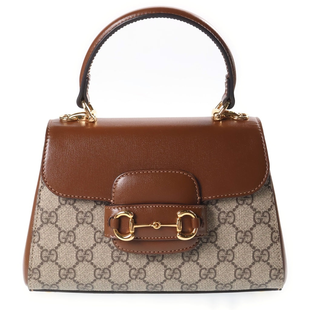 GUCCI(グッチ) Horsebit Mini Top Handle Bag ホースビット 1955 ミニトップハンドルバッグ ショルダーバッグ ベージュ 703848 レディース