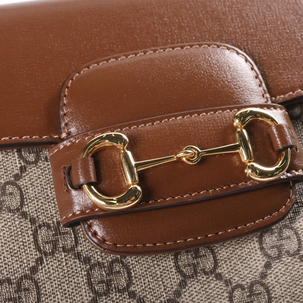 GUCCI(グッチ) Horsebit Mini Top Handle Bag ホースビット 1955 ミニトップハンドルバッグ ショルダーバッグ ベージュ 703848 レディース