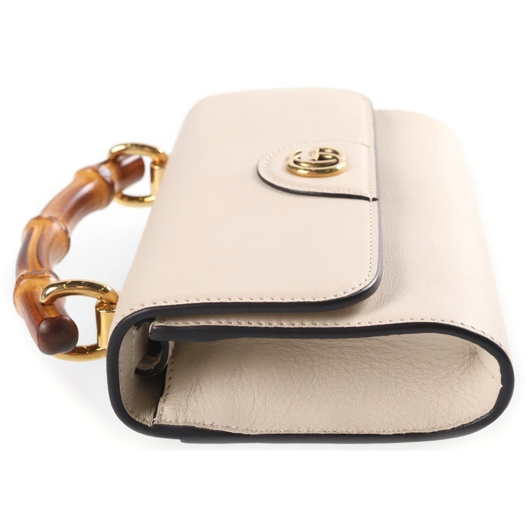 GUCCI(グッチ) Bamboo Chain Shoulder Bag バンブー レザーチェーンショルダーバッグ ハンドバッグ ベージュ 675795 レディース