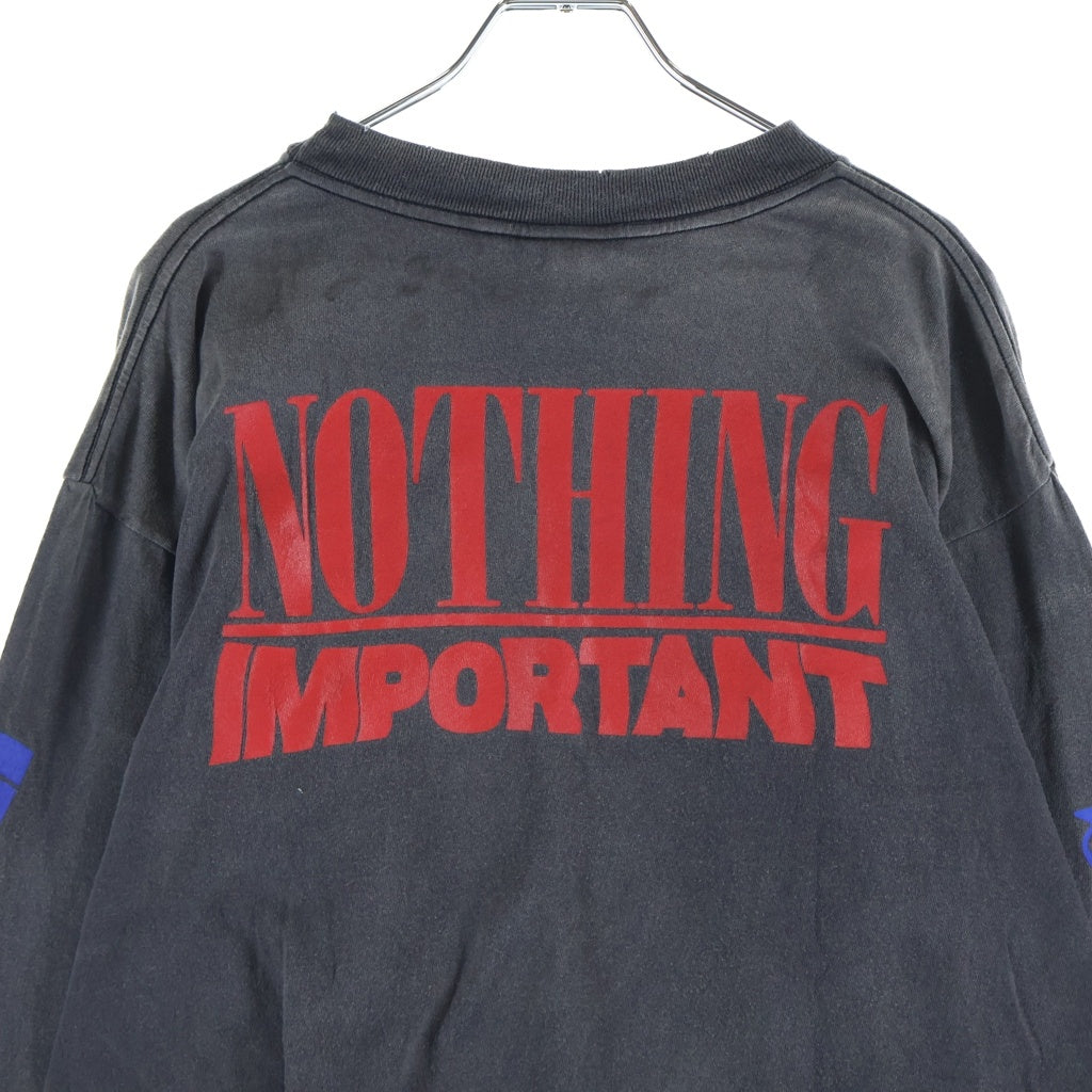 SAINT MICHAEL(セントマイケル) 24AW NOTHING IMP L/S Tee ロングスリーブ 長袖Tシャツ カットソー ブラック SM-YS1-0000-C35