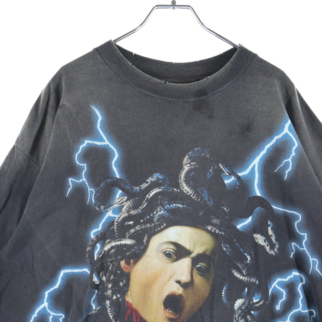 SAINT MICHAEL(セントマイケル) 24AW MEDUSA Tee メデューサ 半袖Tシャツ カットソー ブラック SM-YS1-0000-002