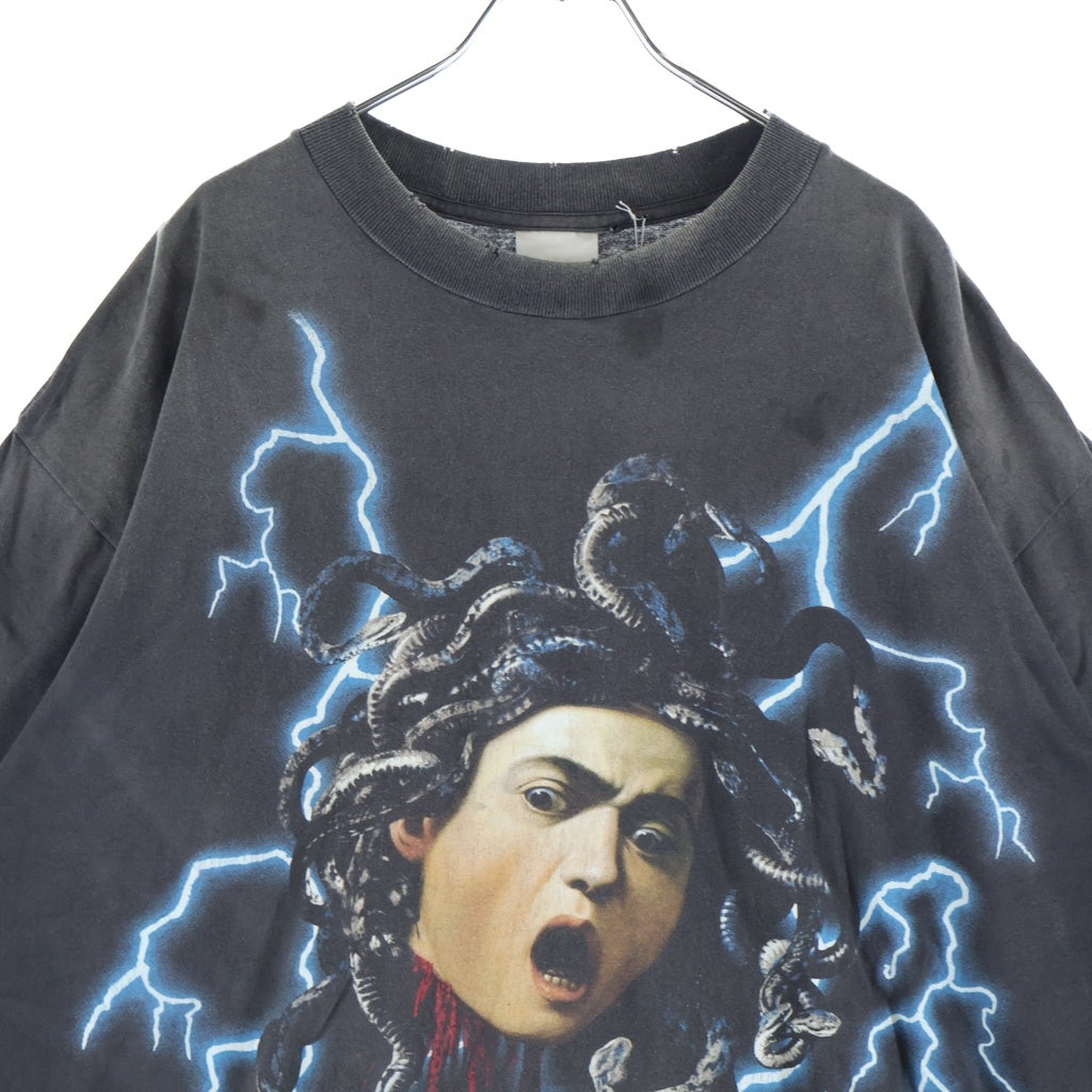 SAINT MICHAEL(セントマイケル) 24AW MEDUSA Tee メデューサ 半袖Tシャツ カットソー ブラック SM-YS1-0000-002