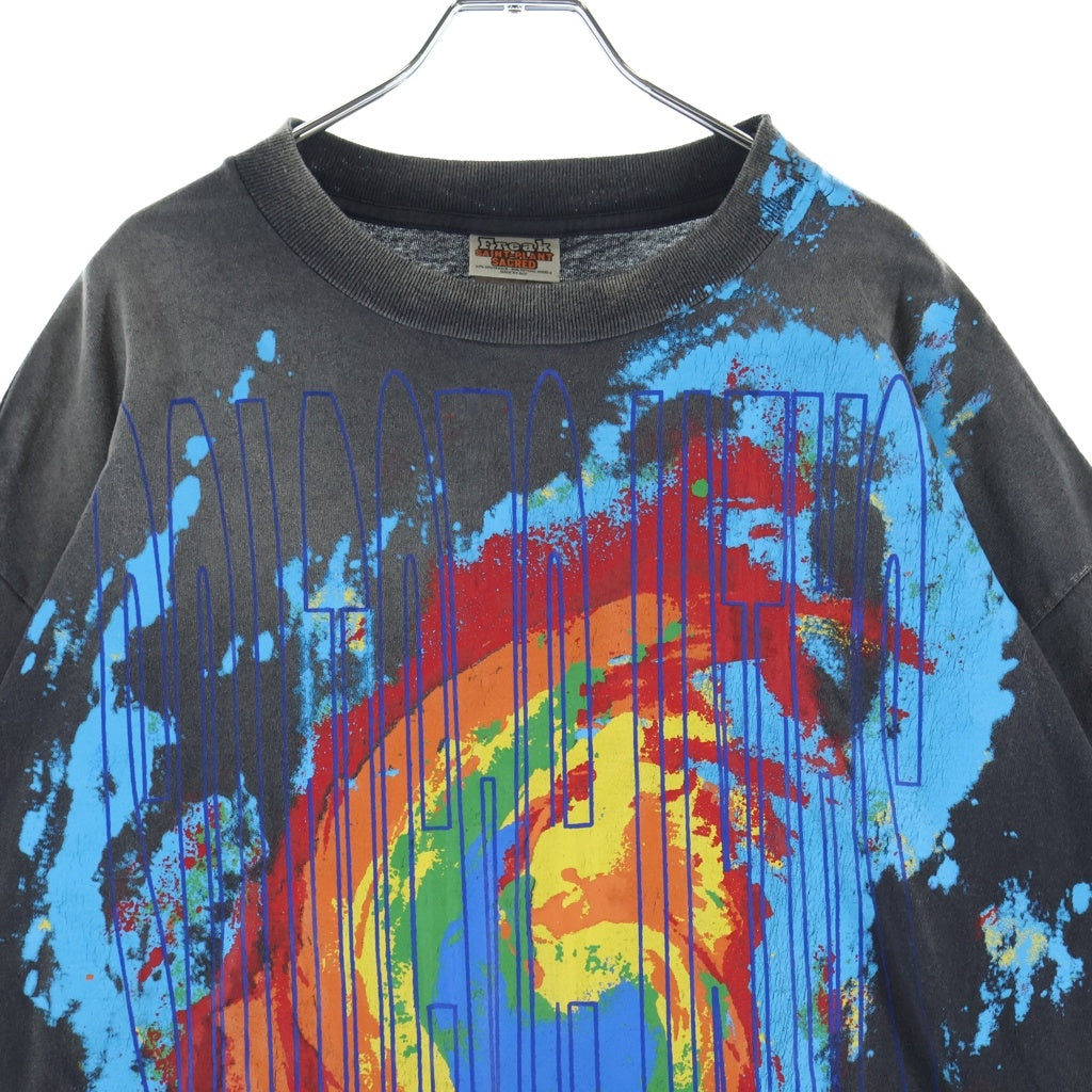 SAINT MICHAEL(セントマイケル) 24AW CP ANGRY LV GD Tee × カクタス プラント フリー マーケット 半袖Tシャツ カットソー ブラック SM-YS1-0000-C05