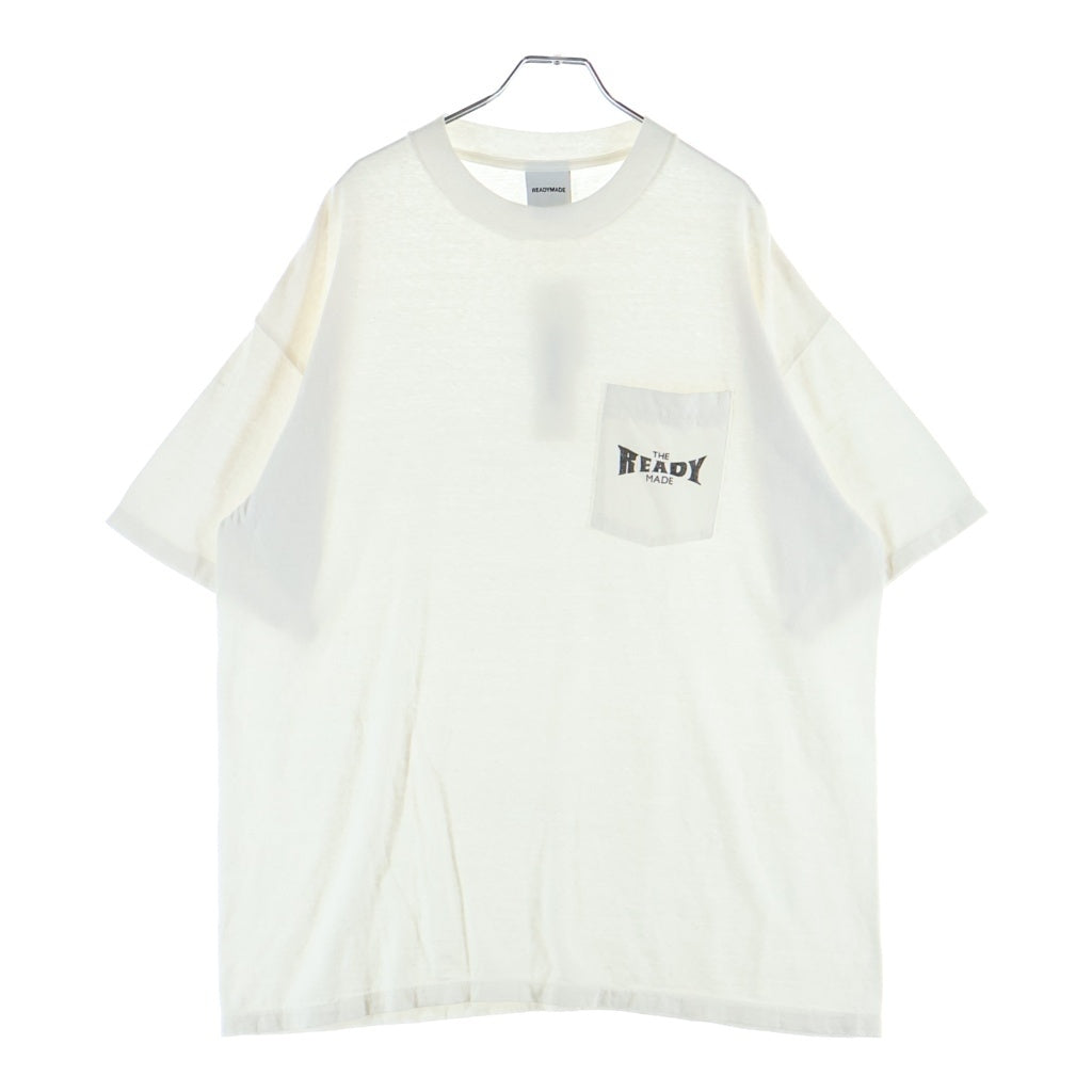 READY MADE(レディメイド) 24SS POCKET LOGO Tee ポケット ロゴ 半袖Tシャツ カットソー ホワイト RM-P01-0000-075