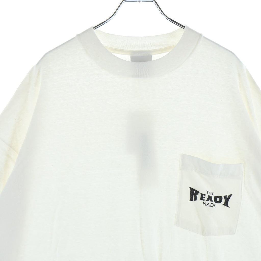 READY MADE(レディメイド) 24SS POCKET LOGO Tee ポケット ロゴ 半袖Tシャツ カットソー ホワイト RM-P01-0000-075