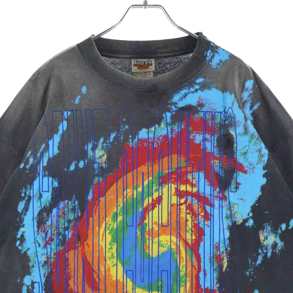 SAINT MICHAEL(セントマイケル) 24AW CP ANGRY LV GD Tee × カクタス プラント フリー マーケット 半袖Tシャツ カットソー ブラック SM-YS1-0000-C05