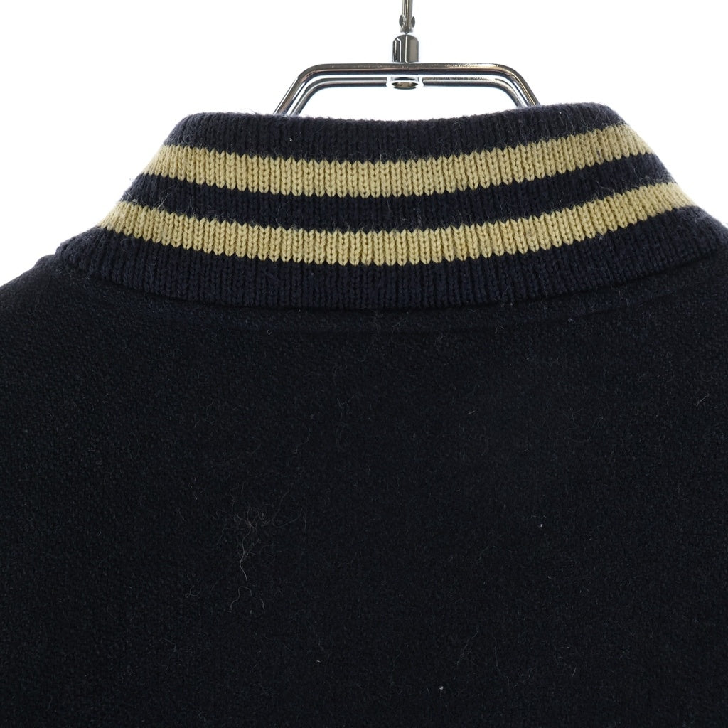 VAN(ヴァン) Leather Wool Stadium Jacket レザー ウール スタジャン ネイビー JW-10504