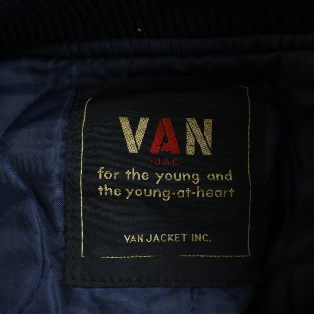 VAN(ヴァン) Leather Wool Stadium Jacket レザー ウール スタジャン ネイビー JW-10504