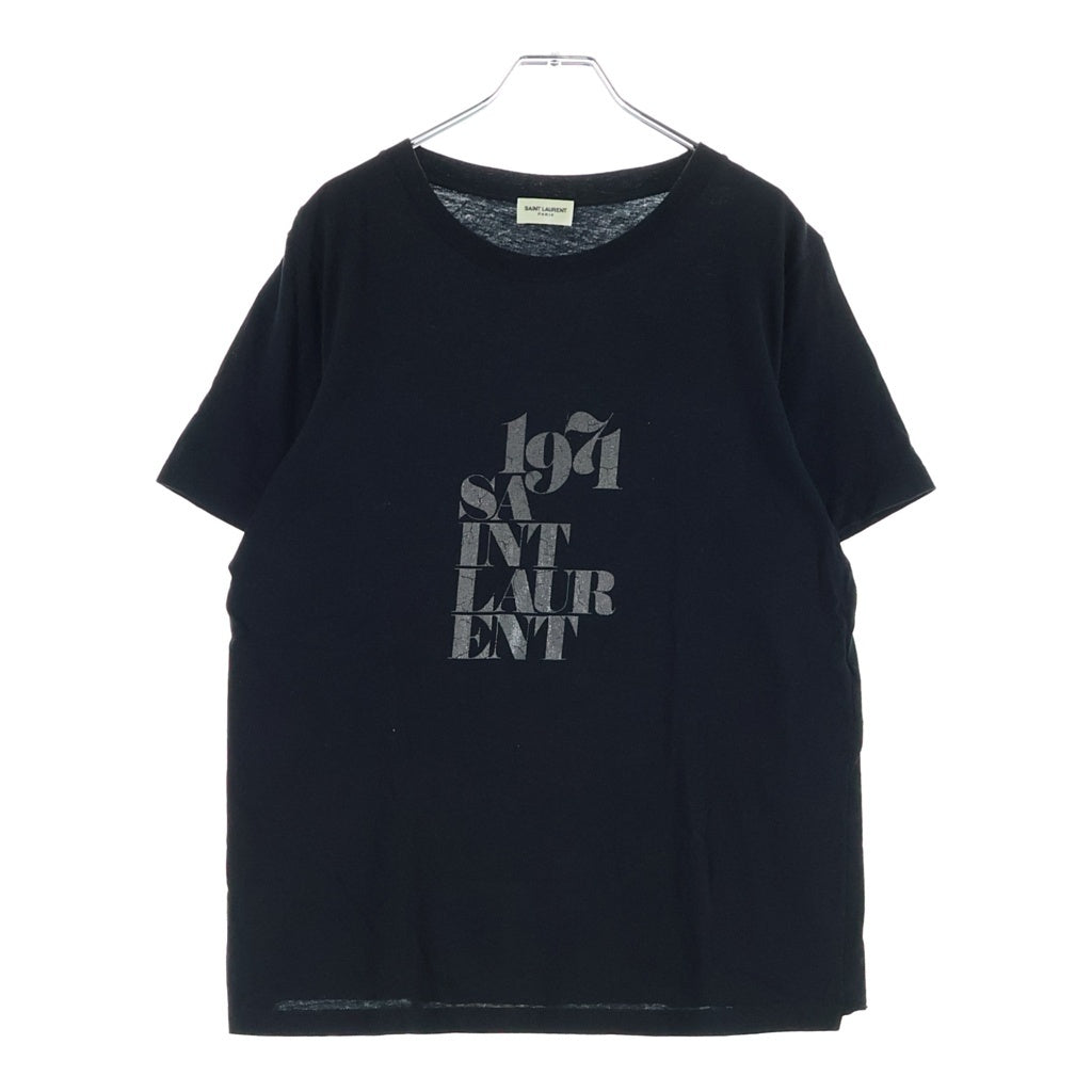 SAINT LAURENT PARIS(サンローランパリ) 18SS 1971 Logo Tee ロゴ プリント 半袖Tシャツ カットソー ブラック 528629 YB2VM