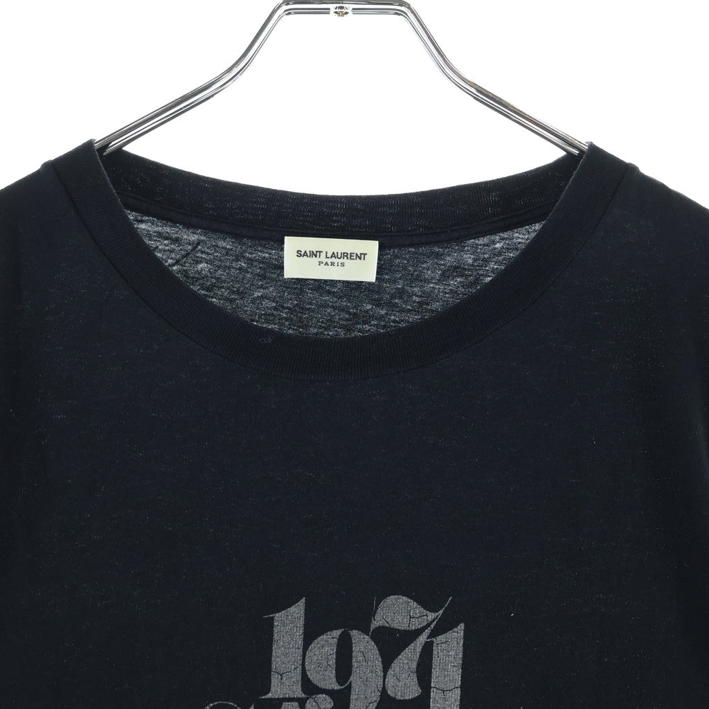 SAINT LAURENT PARIS(サンローランパリ) 18SS 1971 Logo Tee ロゴ プリント 半袖Tシャツ カットソー ブラック 528629 YB2VM