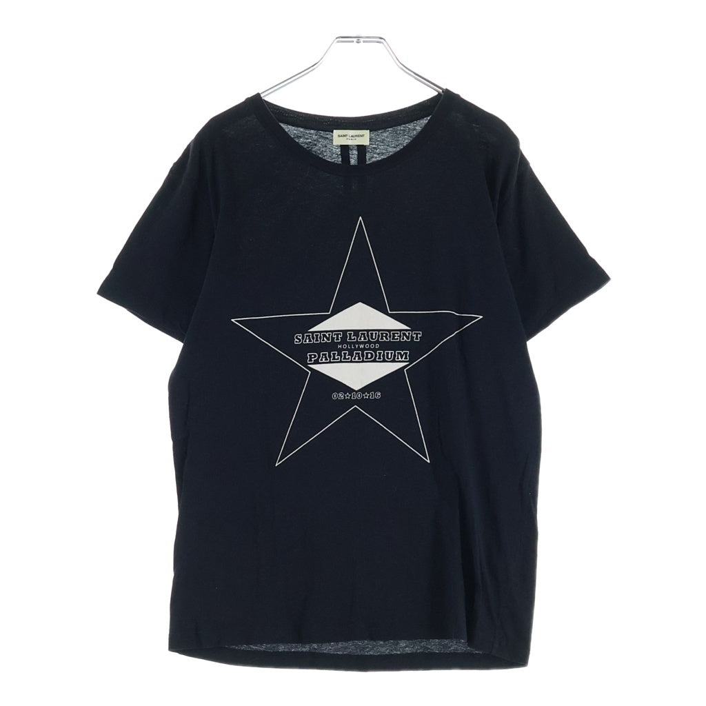SAINT LAURENT PARIS(サンローランパリ) 16AW エディ期 Palladium Star Logo Tee パラディウムスター ロゴ プリント 半袖Tシャツ カットソー ブラック 443420 YB1BH