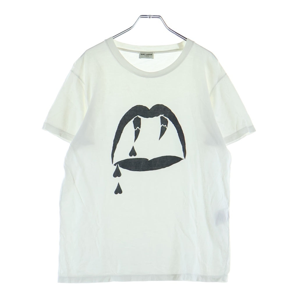 SAINT LAURENT PARIS(サンローランパリ) 16SS エディ期 Blood Luster Logo Tee ブラッドスター ヴァンパイア ロゴ プリント 半袖Tシャツ カットソー ホワイト 378983 Y2LS1