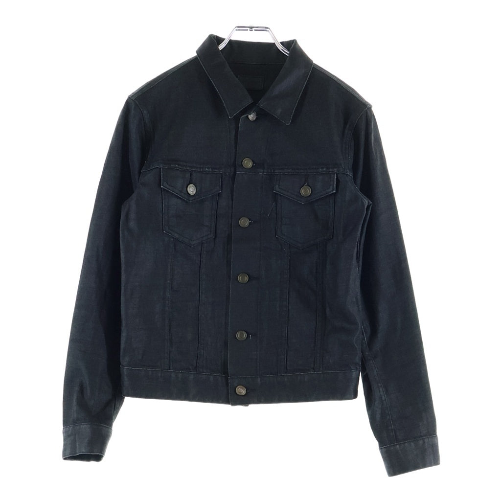 SAINT LAURENT PARIS(サンローランパリ) 13AW エディ期 DJ01M Denim Jacket コーティング Gジャン デニムジャケット ブラック 347057 YM92R