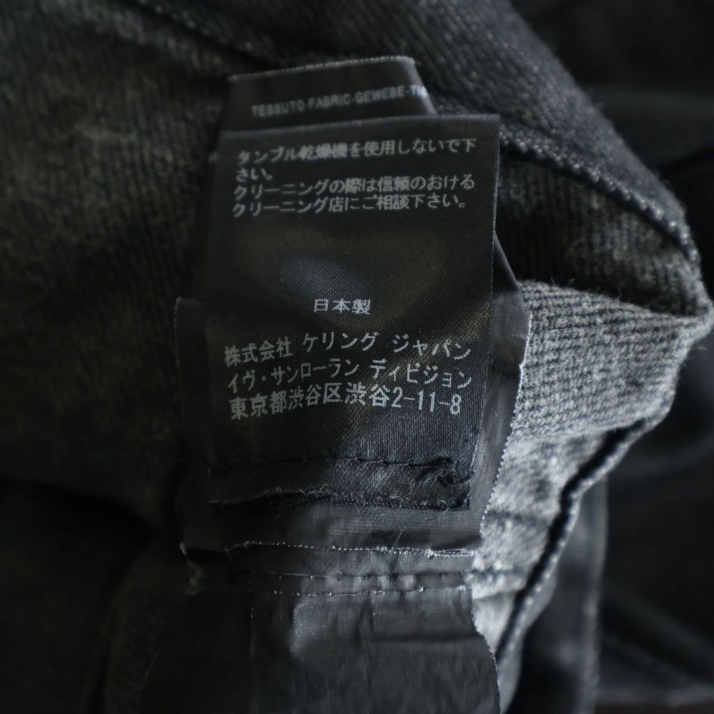SAINT LAURENT PARIS(サンローランパリ) 13AW エディ期 DJ01M Denim Jacket コーティング Gジャン デニムジャケット ブラック 347057 YM92R