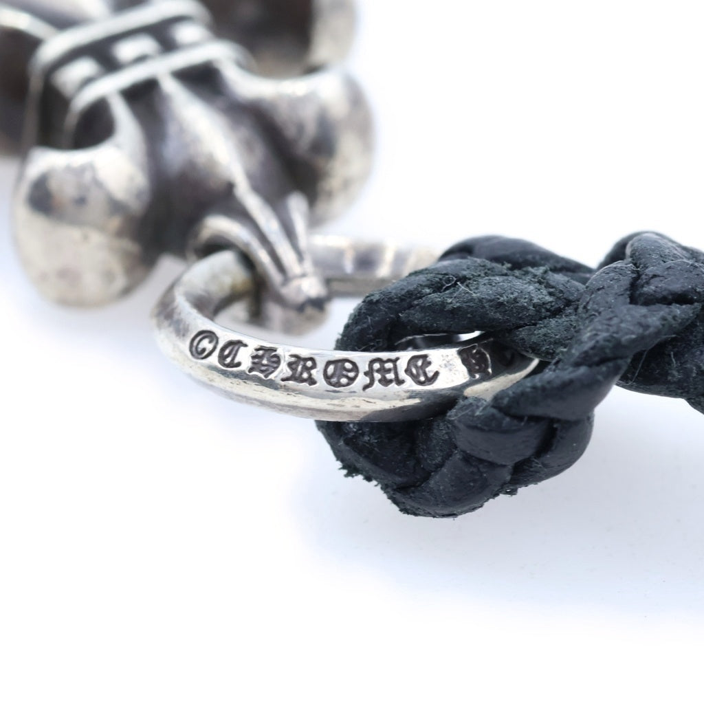 CHROME HEARTS(クロムハーツ) BS FLEUER W LEATHER BRAID BSフレア レザーブレイド ペンダントトップ シルバー