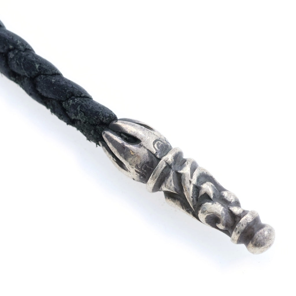 CHROME HEARTS(クロムハーツ) BS FLEUER W LEATHER BRAID BSフレア レザーブレイド ペンダントトップ シルバー