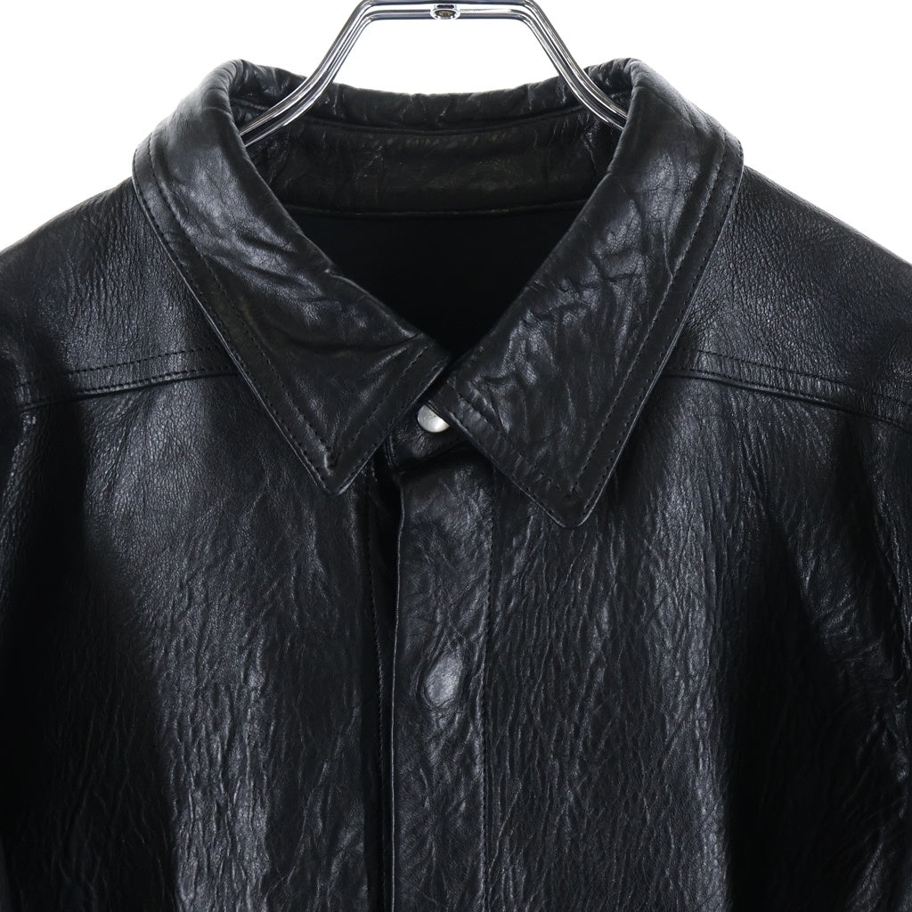 Rick Owens(リックオウエンス) 26SS TOUR ALICE SHIRT アリス ラムレザージャケット ブラック RU01F2742-LBE