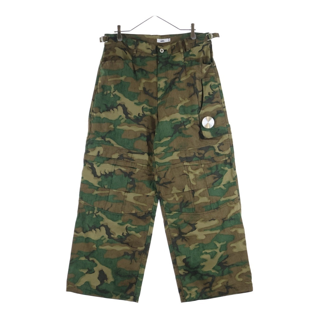 NO BRAND(ノーブランド) SIDE SERVICE (サイドサービス) Magnetic Woodand Camo Baggy Pants マグネット カモ バギー カーゴパンツ 迷彩 グリーン/ブラウン