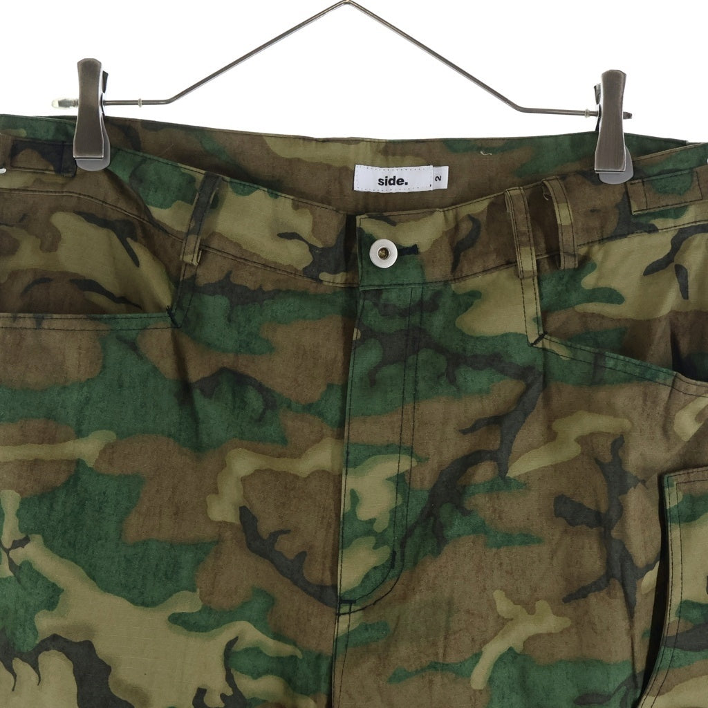 NO BRAND(ノーブランド) SIDE SERVICE (サイドサービス) Magnetic Woodand Camo Baggy Pants マグネット カモ バギー カーゴパンツ 迷彩 グリーン/ブラウン