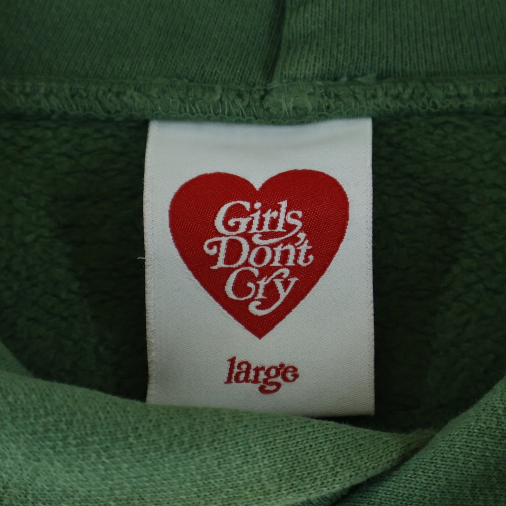 Girls Don't Cry(ガールズドントクライ) Logo Hoodie プルオーバーパーカー フーディ スウェット グリーン