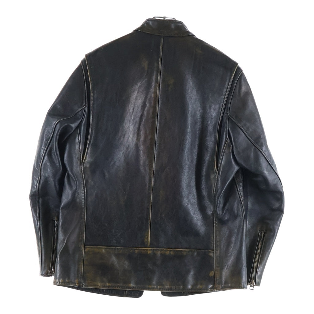SCHOTT(ショット) Zip Up Leather Riders Jacket ジップアップ レザー ライダース ヴィンテージ加工 ジャケット ブラック 46010