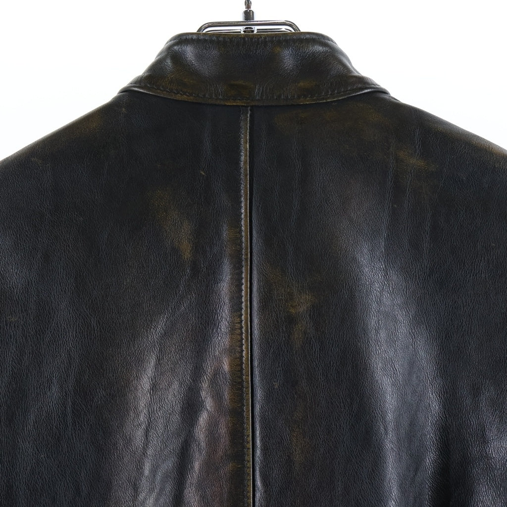 SCHOTT(ショット) Zip Up Leather Riders Jacket ジップアップ レザー ライダース ヴィンテージ加工 ジャケット ブラック 46010