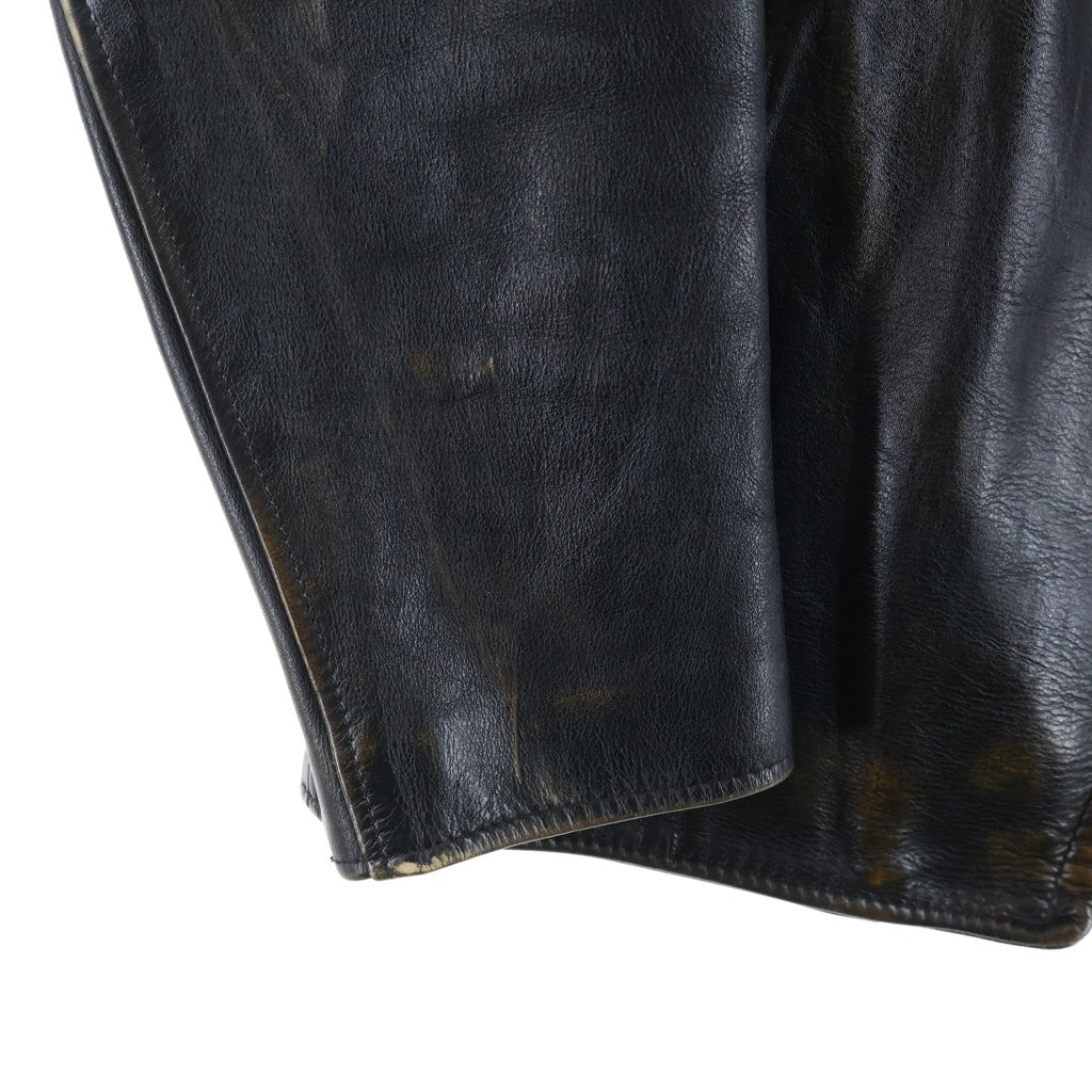 SCHOTT(ショット) Zip Up Leather Riders Jacket ジップアップ レザー ライダース ヴィンテージ加工 ジャケット ブラック 46010