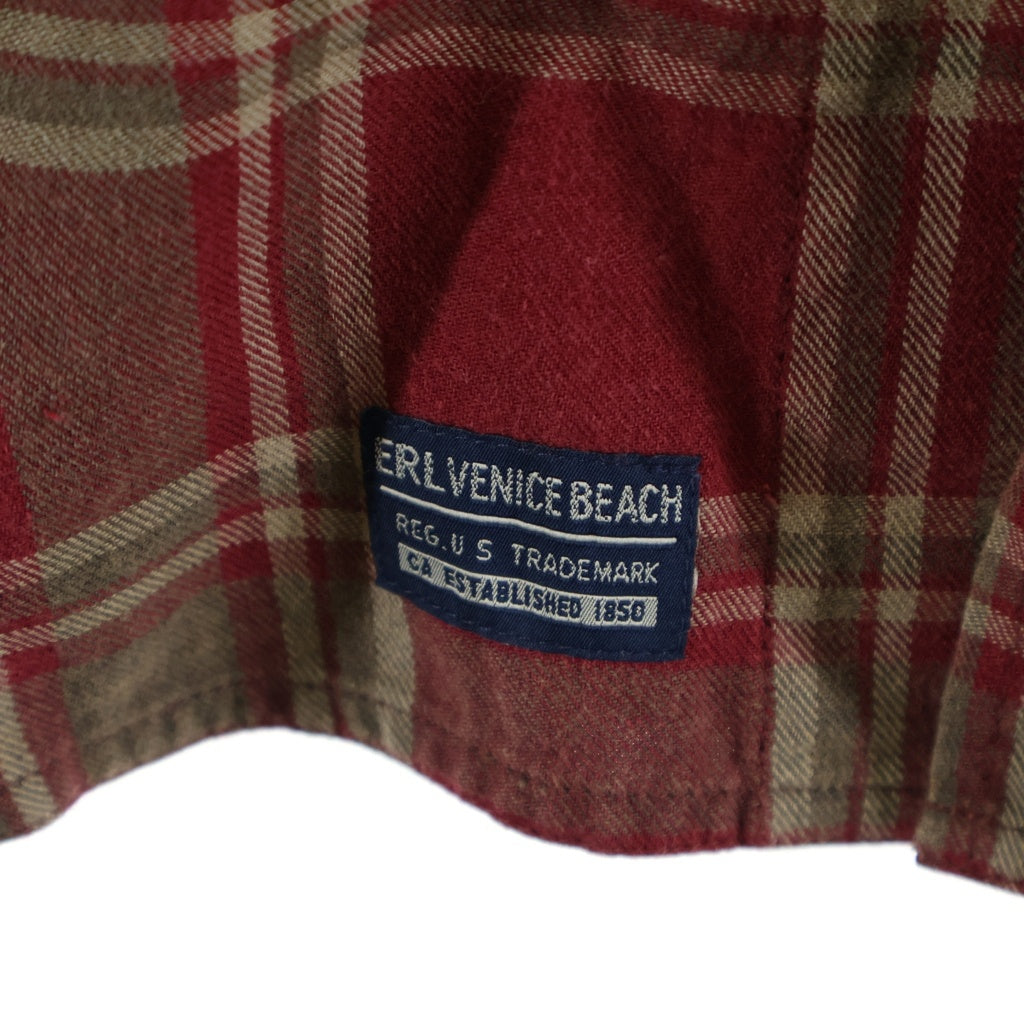 ERL(イーアールエル) Check L/S Shirt チェックシャツ レッド ERL09-B001-B007
