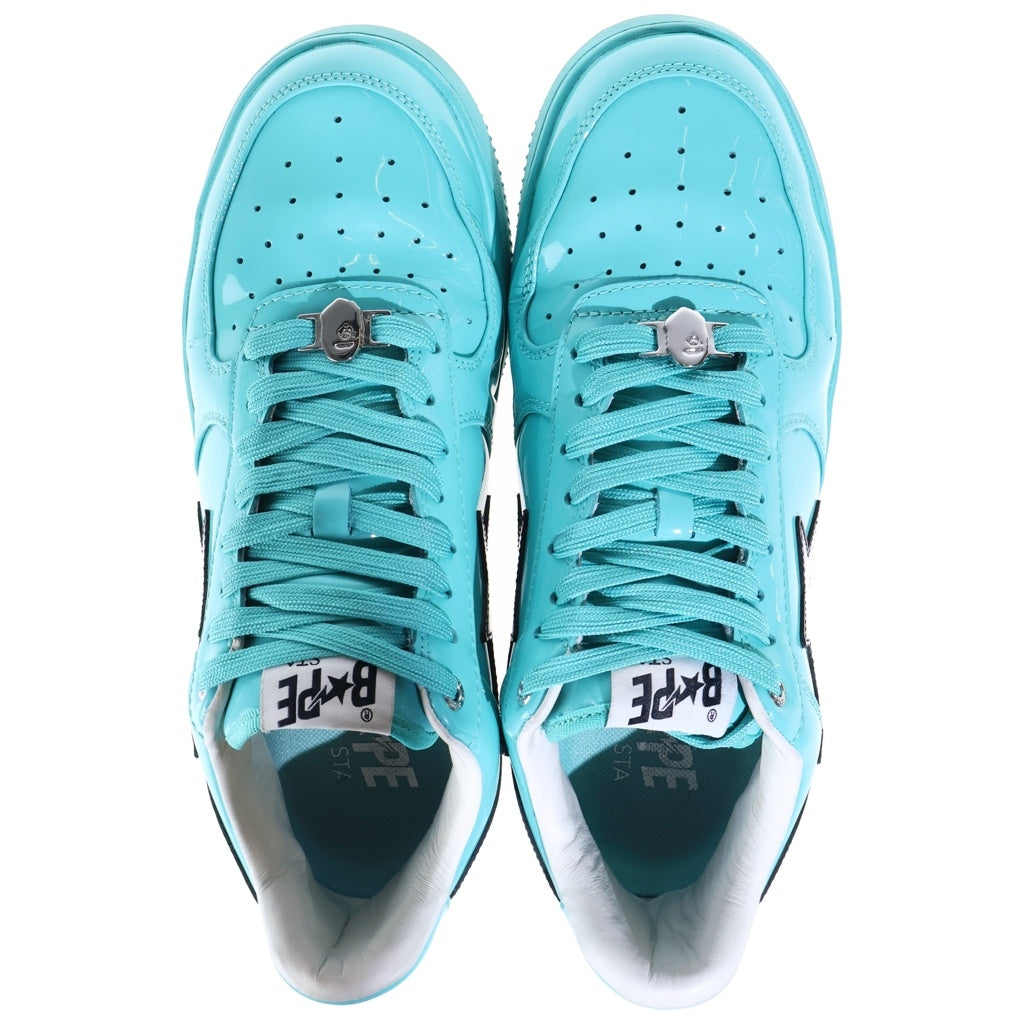 A BATHING APE(アベイシングエイプ) BAPE STA OS #1 M2 ベイプスタ パテントレザー ローカットスニーカー ターコイズ US11/29CM 001FWL801301M