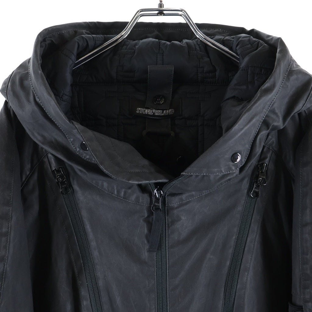 STONE ISLAND(ストーンアイランド) 22AW Zip Up Long Jacket ジップアップ ロング ジャケット ブラック 771970223