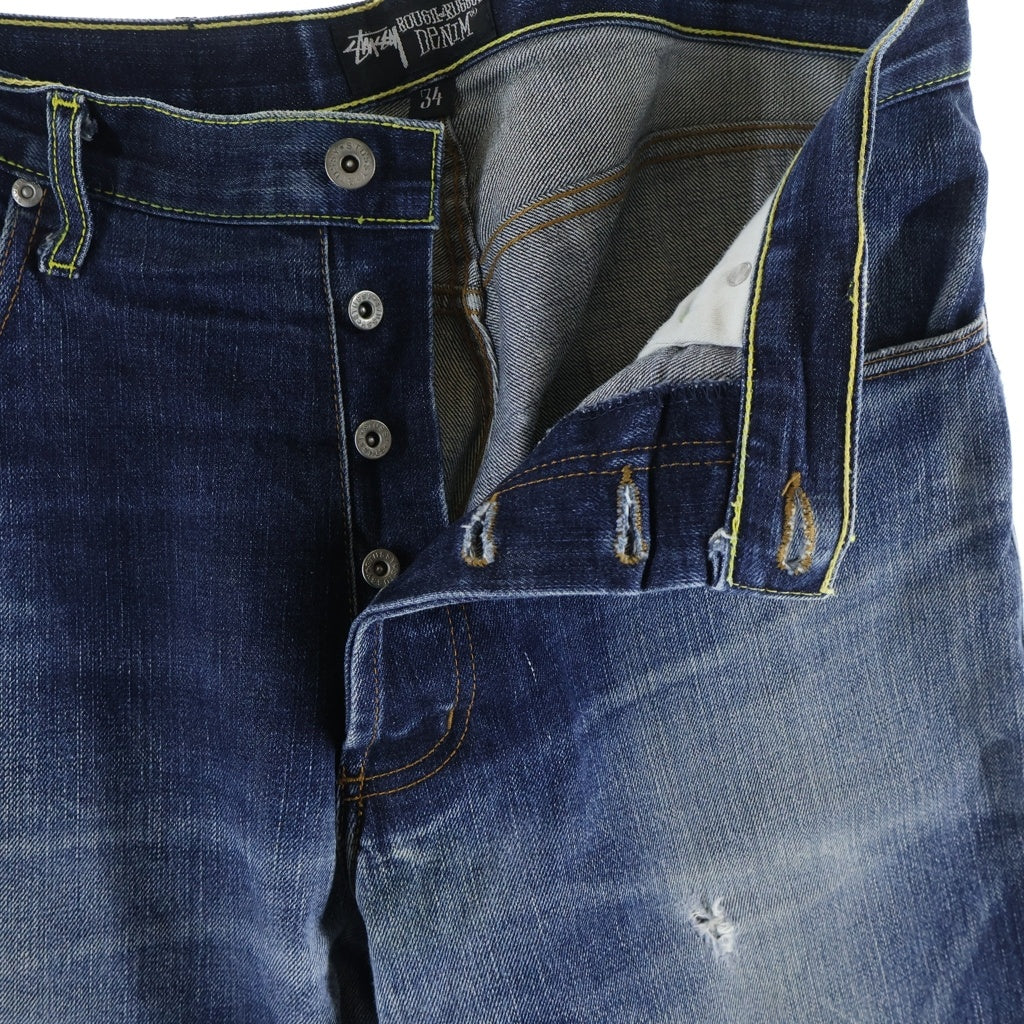 STUSSY(ステューシー) 90S‐00S OLD ROUGH and RUGGED ラフ アンド ラゲッド ボタンフライ ワイドストレート デニムパンツ ジーンズ インディゴ