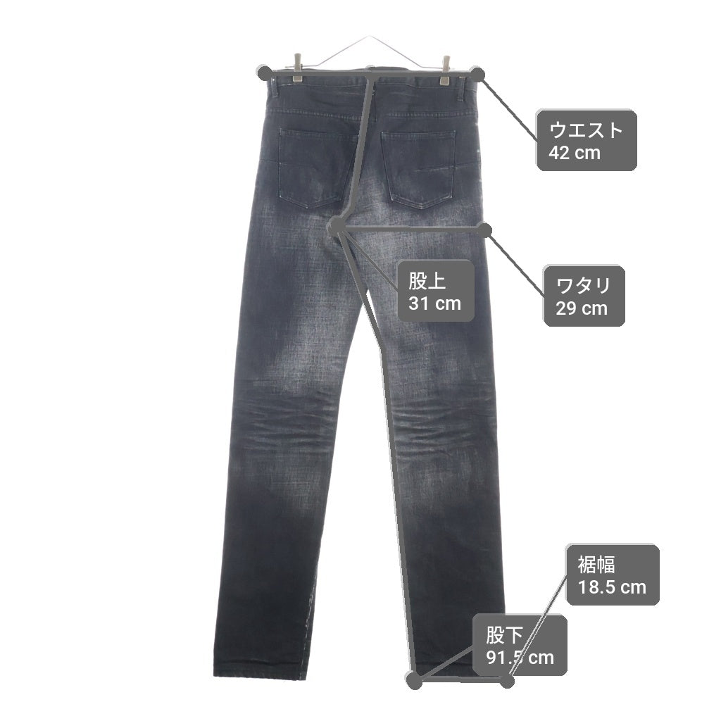 Dior HOMME(ディオールオム) 03AW Archive LUSTER期 エディ期 Claw Mark Denim Pants 爪痕 デニム パンツ ブラック