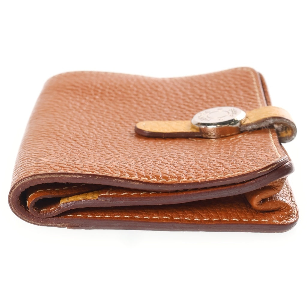 HERMES(エルメス) ドゴン コンパクト バイカラー ウォレット 財布 トゴ ゴールド/カリー □L刻印