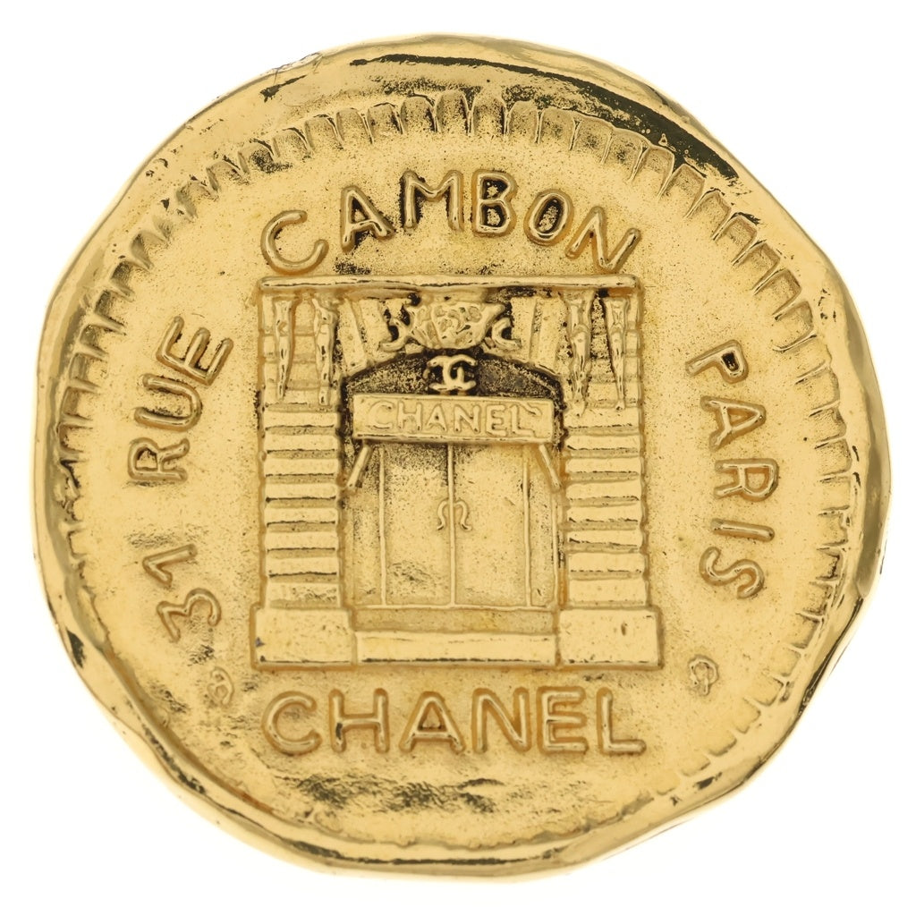 CHANEL(シャネル) VINTAGE 31 RUE CAMBON ヴィンテージ カンボン コイン型 ブローチ メッキ ゴールド レディース