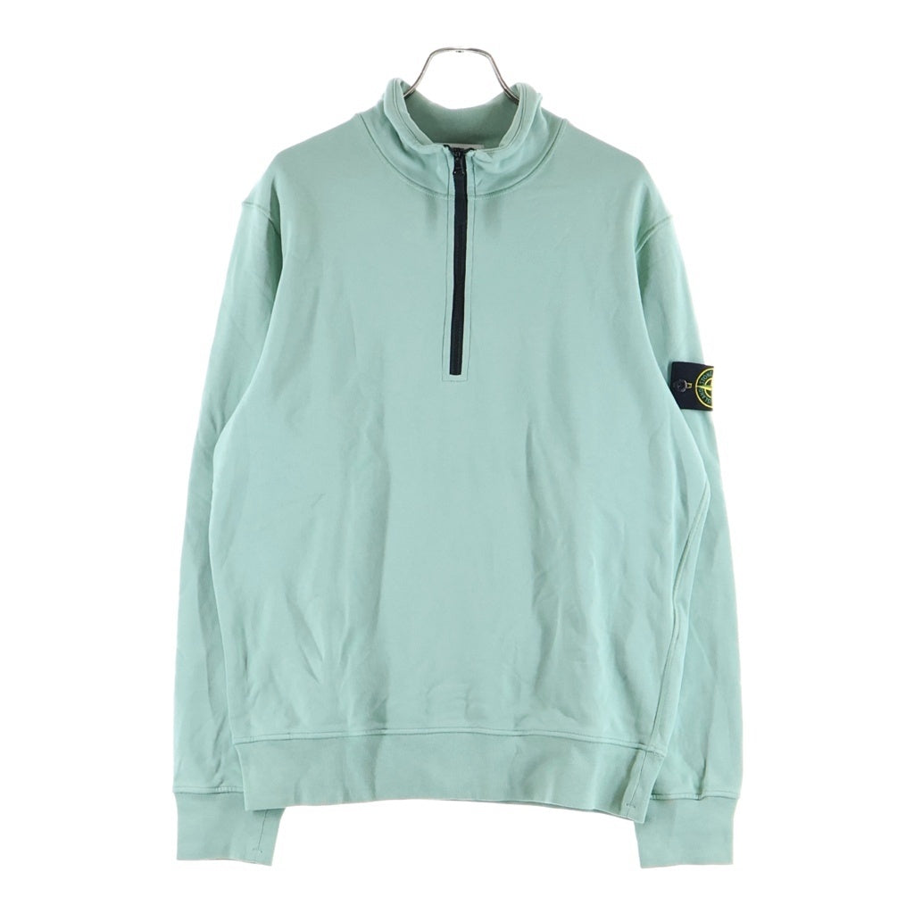 STONE ISLAND(ストーンアイランド) 24SS GARMENTDYED HALFZIP SWEAT ハーフジップ スウェット ミントグリーン 801561951 V0052
