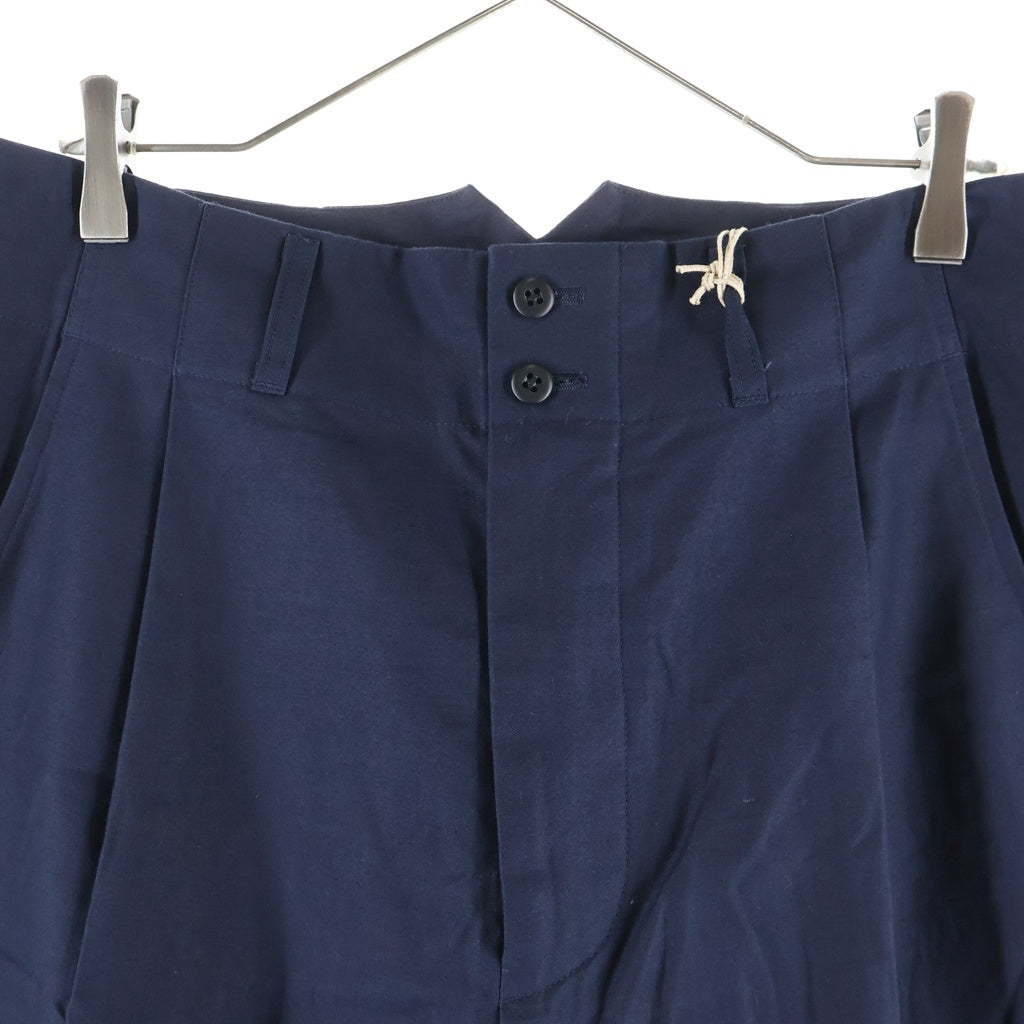 NO BRAND(ノーブランド) NICHOLAS DALEY 【ニコラスデイリー】 22SS PLEATED TROUSERS テーラードトラウザーズパンツ ネイビー PT2-C-NY