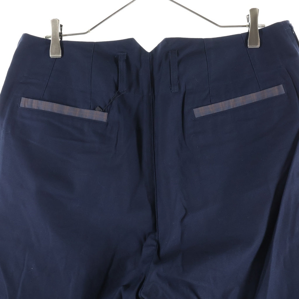 NO BRAND(ノーブランド) NICHOLAS DALEY 【ニコラスデイリー】 22SS PLEATED TROUSERS テーラードトラウザーズパンツ ネイビー PT2-C-NY