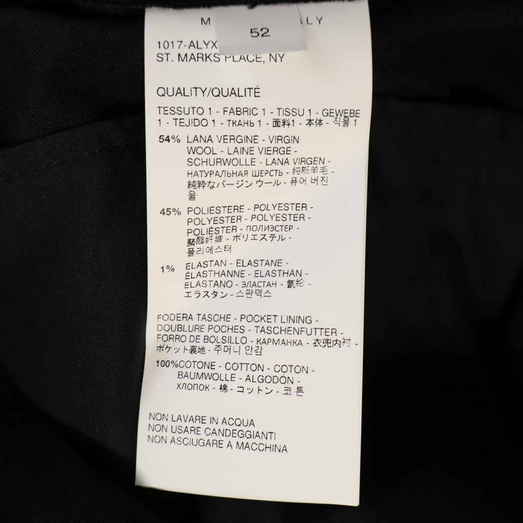 1017 ALYX 9SM(アリクス) 22AW Panelled Straight Leg Pants パネルド ストレートレグ パンツ ブラック AAMPA0297FA04