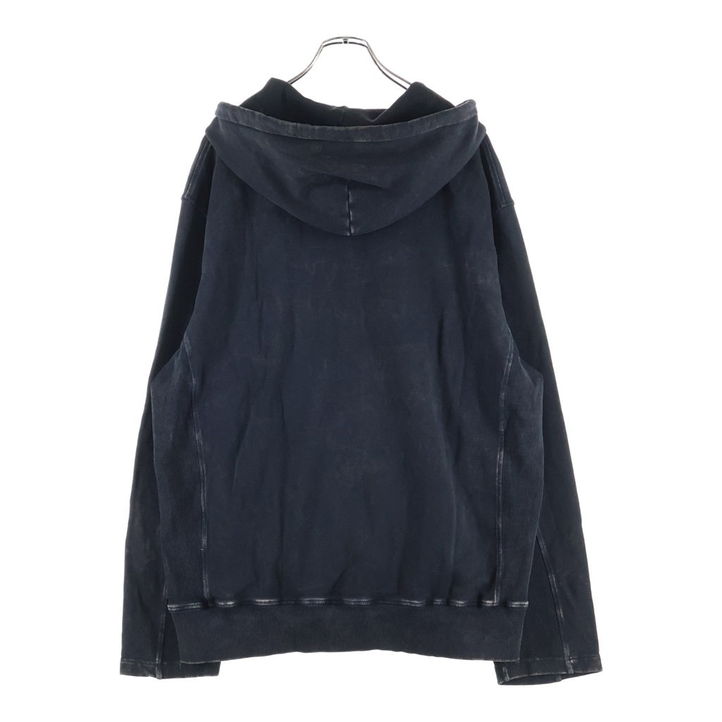 NO BRAND(ノーブランド) NICHOLAS DALEY 【ニコラスデイリー】 Rain Drop Zip Up Hoodie レインドロップ ダメージ加工 ジップアップスウェットパーカー フーディー ブラック